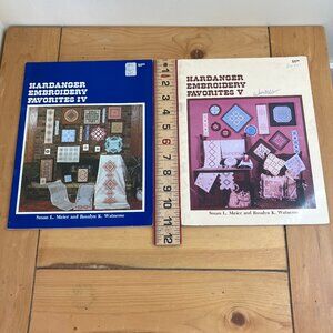 Hardanger Embroidery Favorites IV & V Set of 2 Books Vintage 80s Nordic Needle